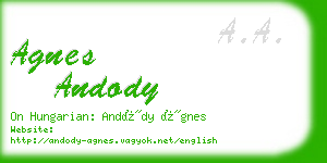 agnes andody business card